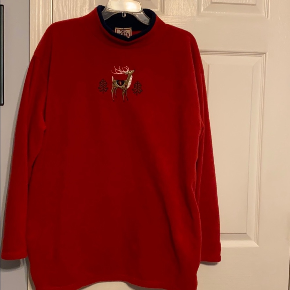 Red blue sweatshirt